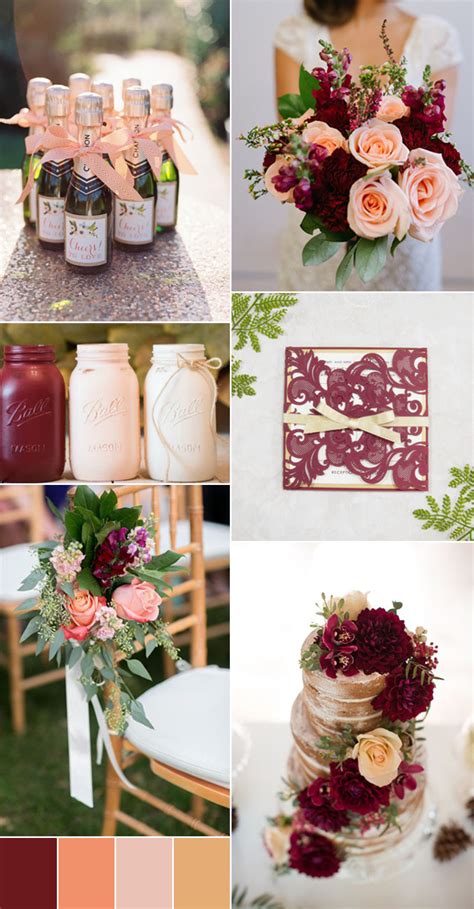 maroon and peach wedding.